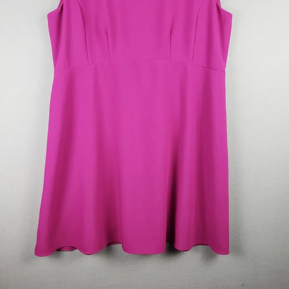 Tahari Women's Plus Size‎ 16W Sleeveless Shift Dress Magenta Pink Cocktail Party